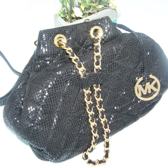 MICHAEL Michael Kors Handbags - Frankie Large Black Quilted Embossed Leather